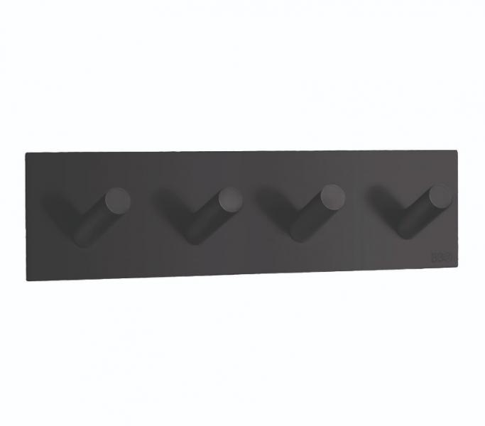 Beslagsboden firkantet selvkl&aelig;bende knager&aelig;kke - Mat sort