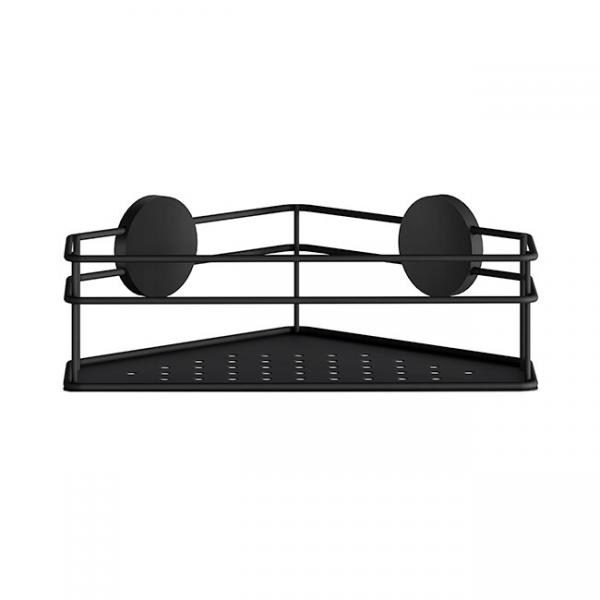 Beslagsboden brusekurv til hj&oslash;rne, selvkl&aelig;bende - Mat sort