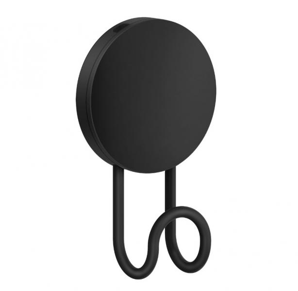 Beslagsboden Puck selvkl&aelig;bende enkelkrog - Mat sort