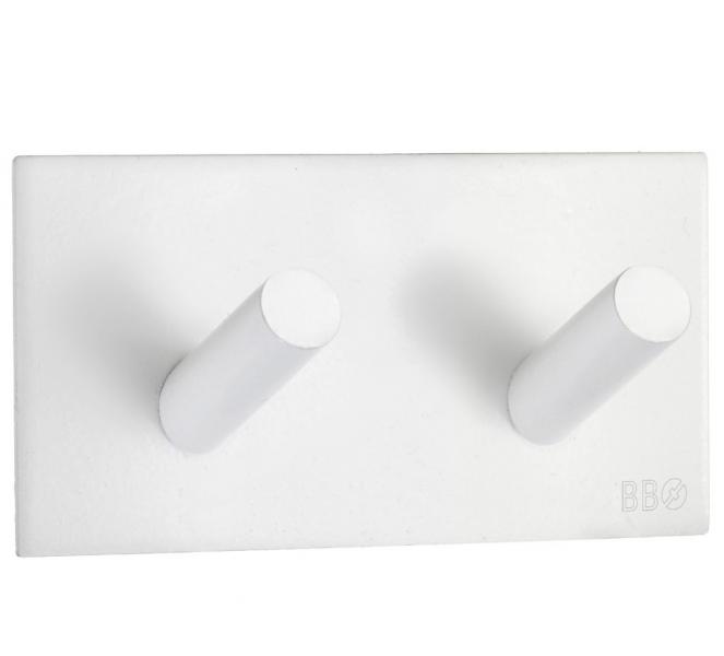 Beslagsboden firkantet selvkl&aelig;bende dobbeltkrog - Mat hvid