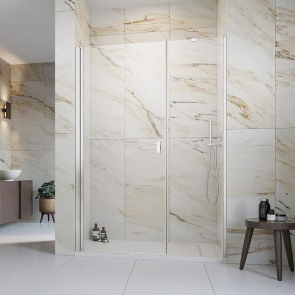 Str&oslash;mberg Noma 45 svingd&oslash;r m/sidepanel 1000mm - Venstre - Krom