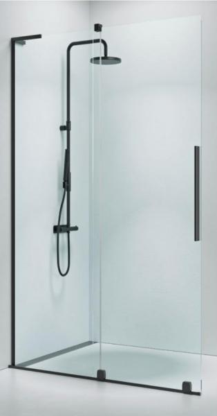Str&oslash;mberg Faro 12 walk-in brusev&aelig;g m/skyded&oslash;r 800mm - Klart glas/gunmetal