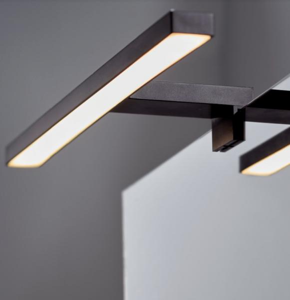 Cass&oslash;e Lungo spejllampe - V&aelig;g eller spejlmontage - Mat sort