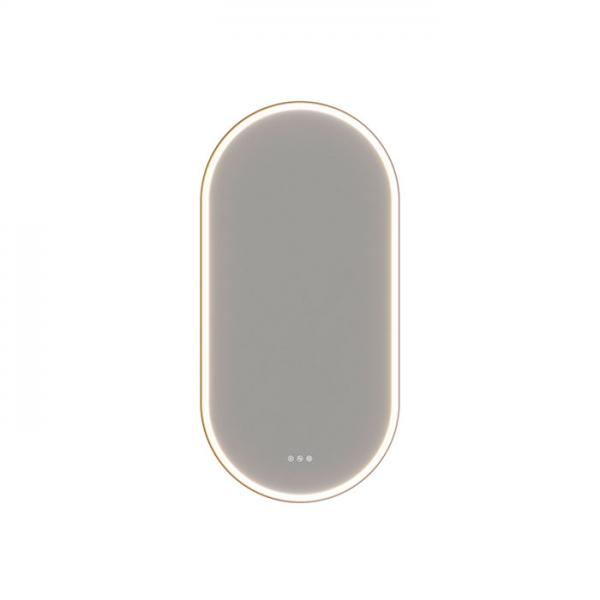 Dansani Hoop spejl m/lys og lysstyring 109 x 54 - Sort ramme