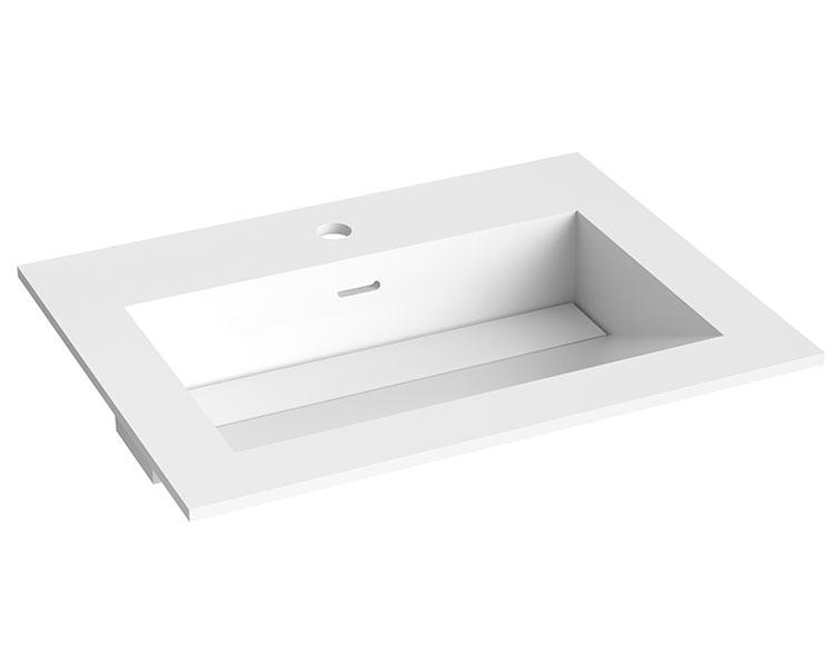 Str&oslash;mberg Corian 60 m&oslash;belvask - 1 hanehul - Mat hvid