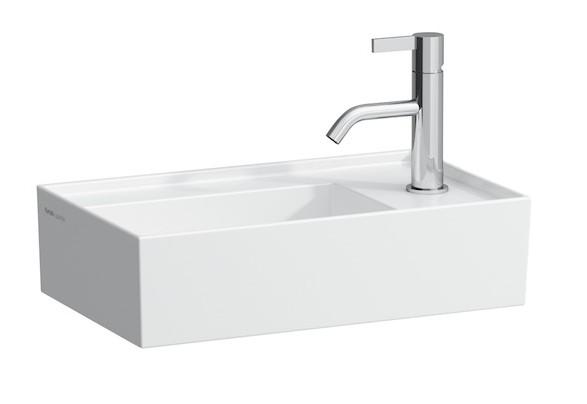 Laufen Kartell 46 h&aring;ndvask t/v&aelig;g eller m&oslash;bel - 1 hanehul til h&oslash;jre - Uden overl&oslash;b