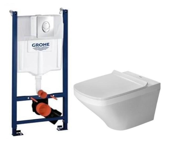 Duravit DuraStyle RIMless toiletpakke inkl. s&aelig;de m/soft-close, cisterne og krom betjening