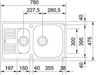 Franke Euroform EFX 651-78 twist k&oslash;kkenvask