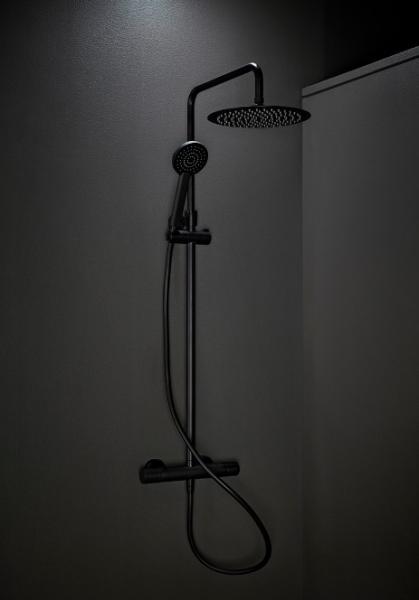 Hafa Mix Slim Round komplet brusesystem - &Oslash;250 mm - Sort