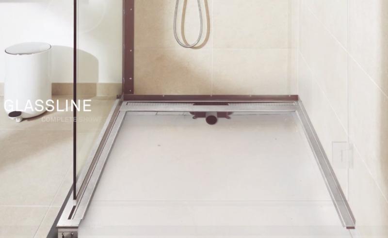 Unidrain Showerline afl&oslash;bssystem t/fast v&aelig;g - 100 x 90 - Venstre