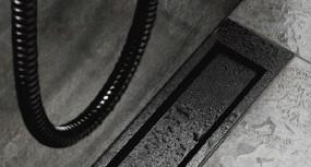Unidrain Highline panel - B&oslash;rstet sort - 700 mm