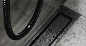 Unidrain afl&oslash;b 800 mm/10 mm ramme - B&oslash;rstet sort