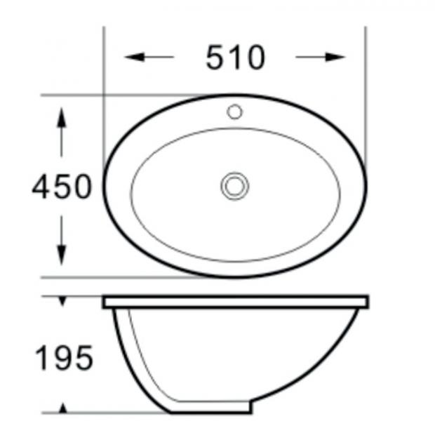 Lavabo Gino porcel&aelig;nsvask t/nedf&aelig;ldning - Hvid