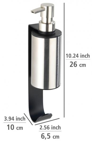 Wenko Telde s&aelig;bedispenser m/krog - Rustfri st&aring;l/sort - Skruefri