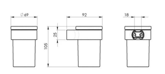 Hefe Piren tandkrus til v&aelig;g - Mat hvid