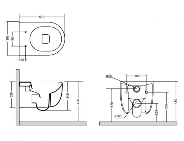 Lavabo Glomp rimless v&aelig;gh&aelig;ngt toilet - Hvid