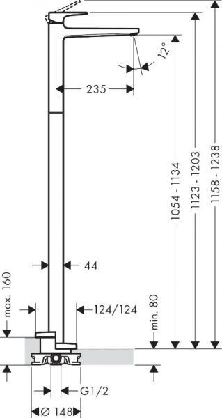 Hansgrohe Metropol h&aring;ndvaskarmatur til gulvmontering - Krom