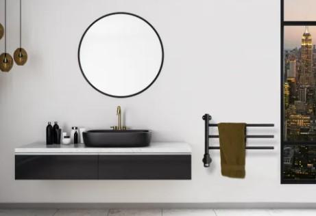 Kriss Flex 1 H&aring;ndkl&aelig;det&oslash;rrer m/3 arme - 55x42 cm - Mat sort