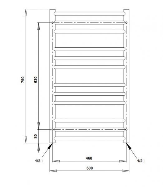 Str&oslash;mberg Laveno h&aring;ndkl&aelig;det&oslash;rrer - 50x79 cm - Krom