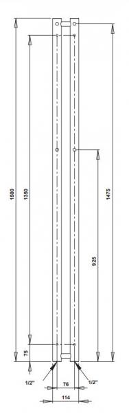 Str&oslash;mberg Regus el-h&aring;ndkl&aelig;det&oslash;rrer - 11,5x150 cm - Hvid