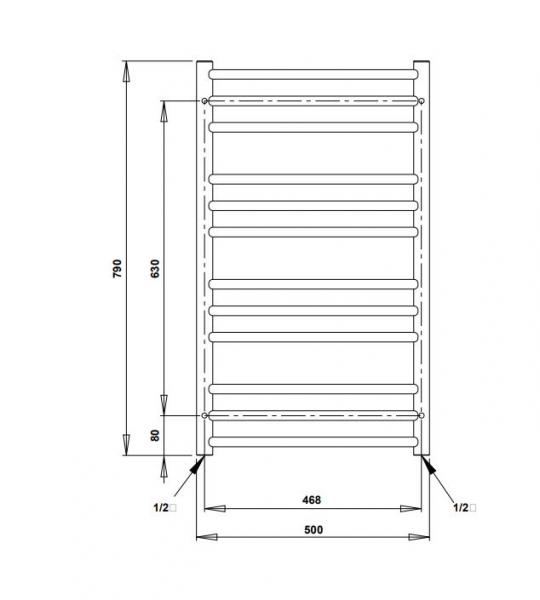 Str&oslash;mberg Laveno h&aring;ndkl&aelig;det&oslash;rrer - 50x79 cm - Krom