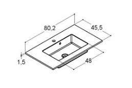 Dansani Minore 80 m&oslash;belvask - Uden hanehul - Hvid mat