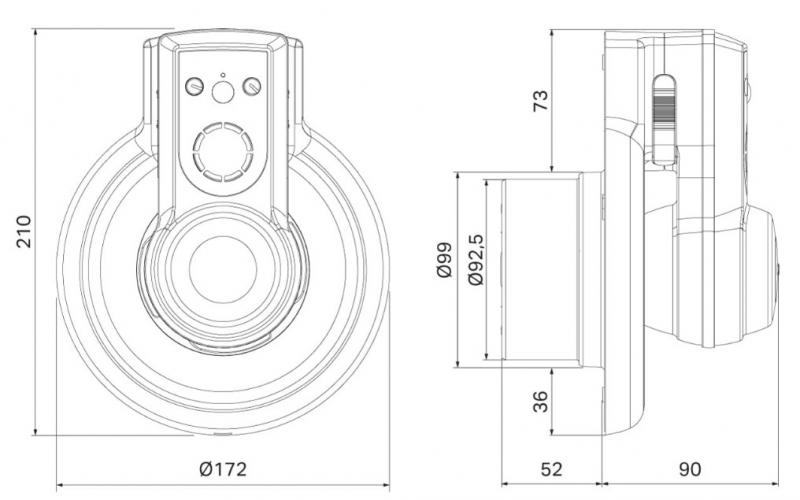 Pax Passad 30 Ventilator m/fugtstyring & lyssensor &Oslash;100 mm - Hvid