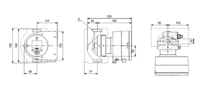 Grundfos MAGNA3 32-80 cirkulationspumpe 180 mm