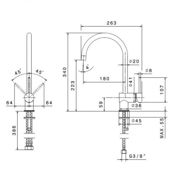 Cass&oslash;e Newform XT k&oslash;kkenarmatur - Matsort