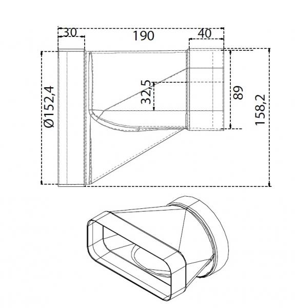 Eico Compair Flow Overgangsstuds 220x90 &Oslash;150