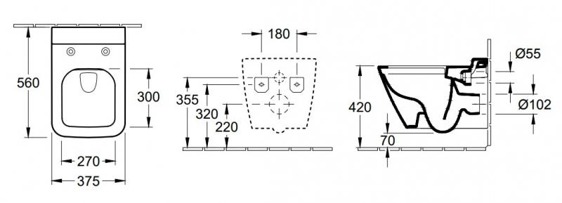 Villeroy & Boch Finion Rimless v&aelig;gh&aelig;ngt toilet m/ Ceramic+
