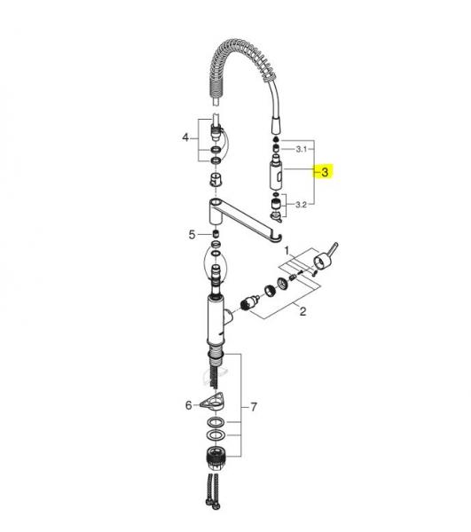 Grohe Udtr&aelig;ksbruser til Get k&oslash;kkenarmatur