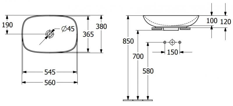V&B Loop&Friends 56 fritst&aring;ende bowlevask - Med overl&oslash;b