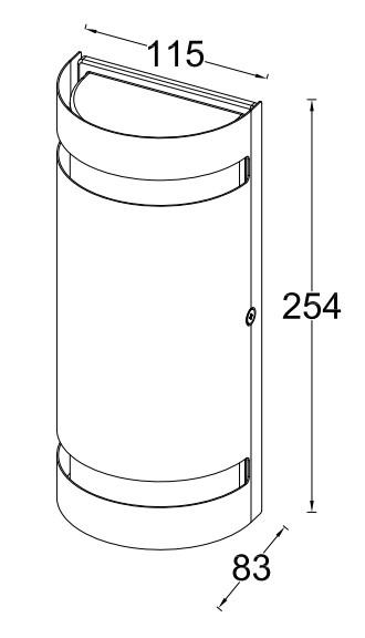 Lutec Architectural Ran udenl&oslash;rslampe til v&aelig;g