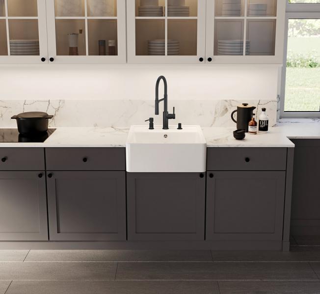 Blanco Panor 60 k&oslash;kkenvask i porcel&aelig;n - Krystalhvid