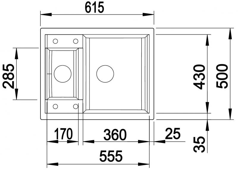 Blanco Metra 6 UX k&oslash;kkenvask - Antracit