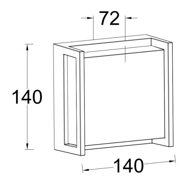 Lutec Architectural Qubo udend&oslash;rslampe til v&aelig;g 14 x 14 cm