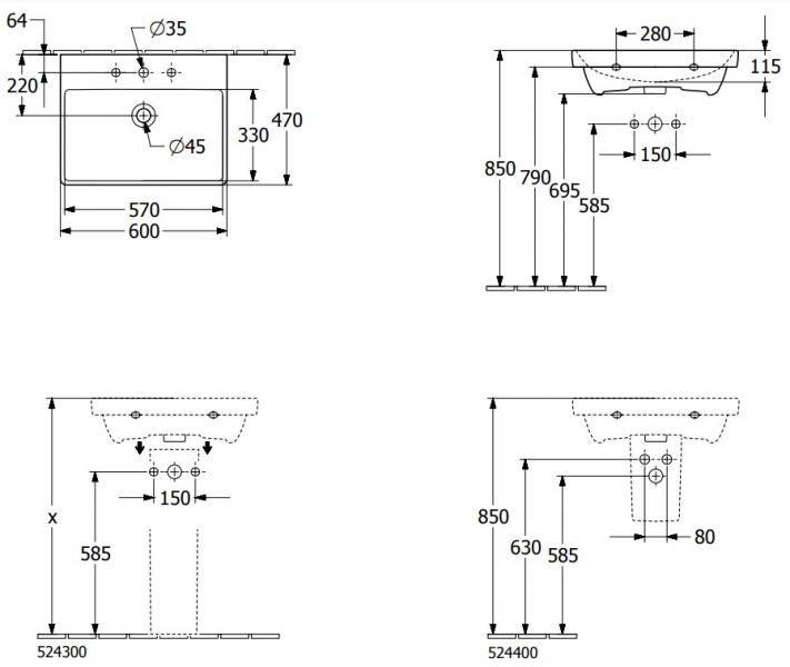 V&B 5244 Halvs&oslash;jle til flere modeller