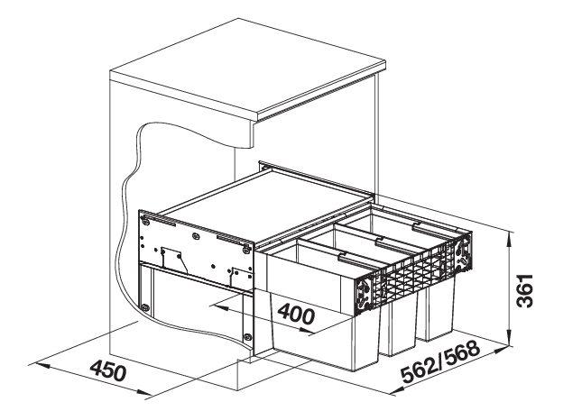 Blanco Select II 60/3 affaldssystem - Uden Orga skuffe