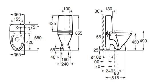 Roca Victoria gulvst&aring;ende toilet