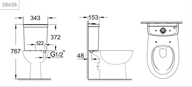Grohe Bau Ceramic cisterne bund-indl&oslash;b
