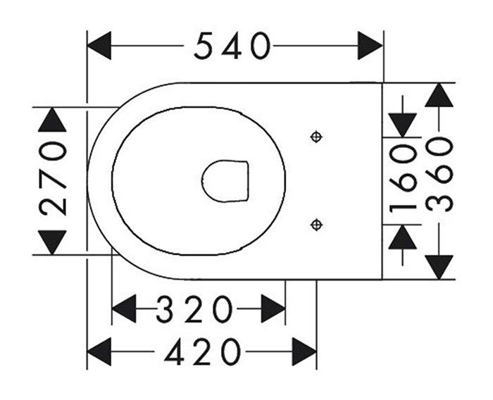 Hansgrohe EluPura S Rimless v&aelig;gh&aelig;ngt toilet u/s&aelig;de