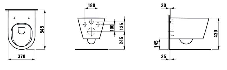 Laufen Kartell Rimless v&aelig;gh&aelig;ngt toilet INKL s&aelig;de m/softclose