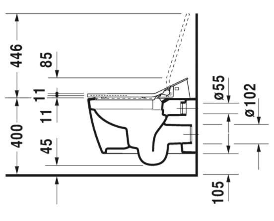Duravit ME by Starck Rimless h&aelig;ngesk&aring;l til sensowash s&aelig;de