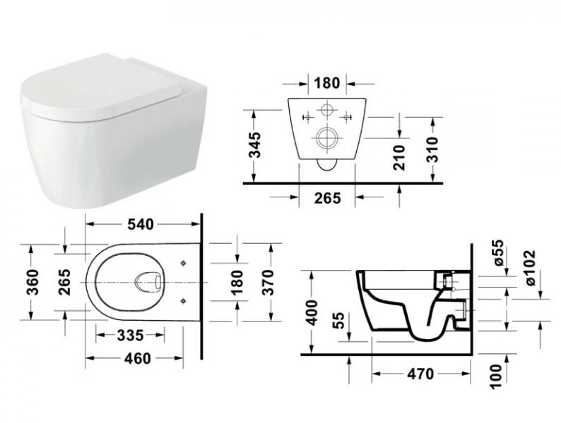 Duravit ME by Starck Hero edition v&aelig;gh&aelig;ngt toilet m/DuraFlush og DuraShield