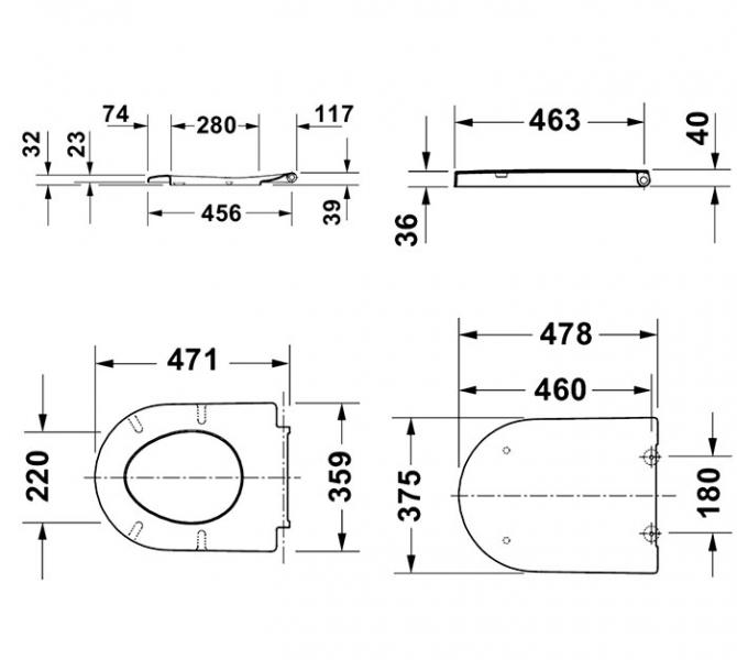 Duravit ME by Starck Hero toilets&aelig;de m/SoftClose og QuickRelease