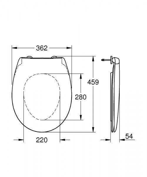 Grohe Bau slim toilets&aelig;de m/QuickRelease