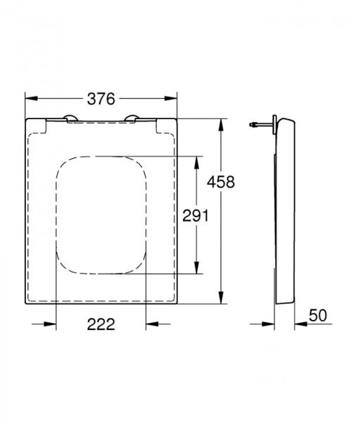 Grohe Cube toilets&aelig;de m/ softclose og lift-off