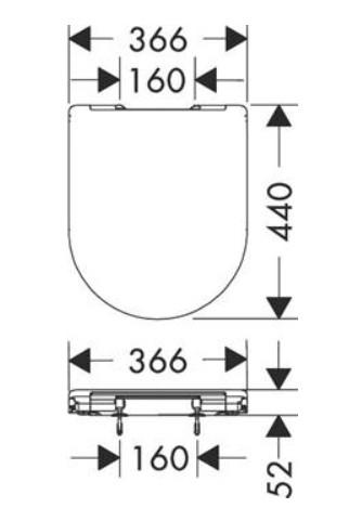 hansgrohe EluPura S Slim toilets&aelig;de m/SoftClose og QuickRelease