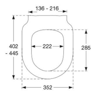 Pressalit Comfort D2 Toilets&aelig;de m/Soft close og Lift-off - Sort